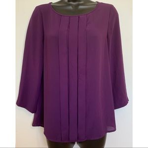 Loft plum purple 3/4 length top